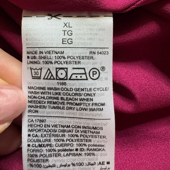 Old Navy Magenta Ditsy Floral Faux Wrap Georgette Ruffle Midi Dress XL - Picture 8 of 8